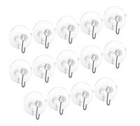 CANIGHT 14 Pièces Crochets à Ventouse en Pvc Transparent et Acier Inoxydable, Résistants et Antidérapants, pour Serviettes et Couronnes Portes en Verre