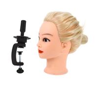 CANIGHT 1ensemble Mannequin à Coiffer Avec Cheveux Pour Styliste Tête Entraînement Synthétique Avec Support Pour Pratique De Coiffure