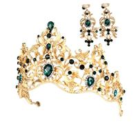 CANIGHT 1ensemble Set Couronne Et Boucles Oreilles Accessoire De Mariage Élégant Et Créatif Diadème Vintage Avec Clips Oreilles Pour Fête Et