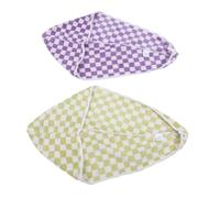 CANIGHT 2 Pièces Chapeau de cheveux secs à sèche-cheveux serviettes outil de séchage des cheveux serviette à cheveux avec bouton bouchons de sèche-bain molleton Violet,mauve