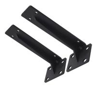 CANIGHT 2 Pièces Support en L pour Étagère Murale, Support D'étagère Flottante, Acier Laminé à Froid, Noir, Monobloc, Angle Droit 90°, Capacité 300kg, pour Boutiques et Arrière-cours
