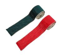CANIGHT 2 Rouleaux Ruban de Noël en Polyester Vert et Rouge, Bordure | Sapins et Couronnes, Tenue Sûre, Aspect Velours, Lot de Deux Rouleaux, 2,5 Pouces X 5 Yards