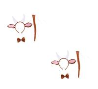 CANIGHT 2ensembles Accessoires Cosplay Animaux Diadème Oreilles De Chèvre Queue Et Gants Pour Halloween Et Fêtes