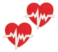 CANIGHT 2pcs broches créatives en alliage rouge en forme de cœur, légères et portables, épingles médicales adaptées aux professionnels de santé en cabinet