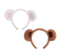 CANIGHT 2pcs Serrage-têtes pour Oreilles D'ours en Tissu Confortable Oreille Réglable, Bandeaux Mignons Vie Quotidienne et Fêtes, Garde Cheveux Sec