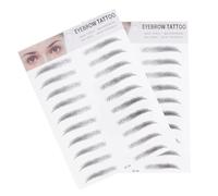 CANIGHT 2pièces Autocollants Sourcils Imitation Pour Hommes Et Femmes Outil De Beauté Transferts De Sourcils Naturels Faciles à Appliquer Type Noir
