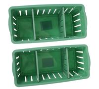 CANIGHT 2pièces Boîte à Maquillage Divisée Organisateur Cosmétique Style Européen Rangement Creux Pour Femmes Vert