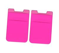 CANIGHT 2pièces Pochette Adhésive Double pour Téléphone Porte- Rose Rouge Support Arrière Pratique pour Smartphone