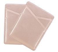 CANIGHT 2pièces Porte-Cartes Arrière Adhésif PU pour Téléphone Étui Pratique pour Cartes Et Espèces Support De Téléphone avec Double Compartiment