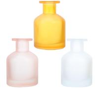 CANIGHT 3 Pièces Diffuseur D'huiles Essentielles 130ml sans Flamme Parfum en Verre Cylindrique pour Tableau de Bord de Voiture et Chambre Élégante
