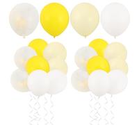 CANIGHT 30 Pièces Ballons D'anniversaire Jaune et Blanc Matériau Épais et Maintien de Gonflage en Latex Accessoires 2 Rubans pour Fête Thème Tournesol et Abeille pour Décoration Joyeuse