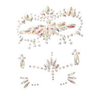 CANIGHT 3feuilles Autocollants De Visages Lumineux Temporaires Phosphorescents Pour Halloween Et Festivals Décorations Strass Pour Maquillage Attrayant