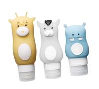 CANIGHT 3pièces Bouteilles De Voyage Réutilisables Silicone Pour Cosmétiques Ensemble De Flacons Cartoons Horse Giraffe Contenants Étanches Pour Shampoing Et Lotion Pratiques Et Pour