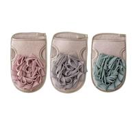 CANIGHT 3pièces de Bain Double-face Exfoliants et Nettoyants pour Peau Éponge Douce pour Soins Corporels Couleurs Vert et Rose