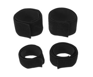 CANIGHT 4 Pièces Sangle Extensible Réglable pour Poche de Glace, Bande Élastique Noire en Nylon et Spandex, Réutilisable Antidérapante pour Secours aux Blessures Sportives et Aventures en