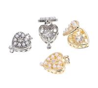 CANIGHT 4pcs Nail Art Studs Coeur Décoration Ongle Décoration DIY Zircon Manucure Patchs