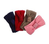 CANIGHT 4pièces Bandeaux Tricotés Pour Femmes Turbans Hiver Confortables Accessoires Chauds Idéaux Pour Activités Plein Air Couleurs Rouges