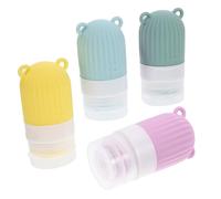 CANIGHT 4pièces Bouteilles De Voyage Silicone Contenants De Toiletries Squeezables Pour Shampooing Lotion Et Plus Matcha Cerise
