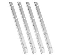 CANIGHT 4pièces Charnières Piano Inoxydables Charnières Robustes Acier pour Coffrets Bois et Boîtes à Outils avec Trous Pré-percés Adaptées pour Portes Armoires et Usage Industriel