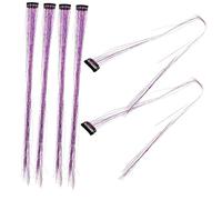 CANIGHT 6pièces Extensions De Cheveux Tinsel Brillant Pour Fêtes Clip-in Accessoires De Décoration Pour Cheveux Scintillant