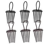 CANIGHT 6pièces Peignes à Cheveux Élastiques Pour Queue De Cheval De Accessoires De Coiffure Avec Bandes Pour Volume Et Style Pour Cheveux Épais Mi- Et Bouclés