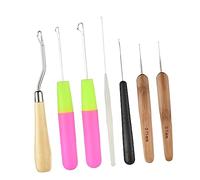 CANIGHT 7 Pièces Dread Braid kit de kit cheveux outil de des cheveux outils d'extensions de cheveux aiguille en bois