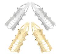 CANIGHT Bagues Vintage Bague de Doigt Articulée Décorative et Sûre en Alliage Argenté sans Nickel Lot de 4 pour Femme pour Halloween et Cosplay