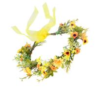 CANIGHT Bandeau à Fleurs Jaune Ajustable en Pp pour Cheveux de Mariée, Décoration Élégante pour Communion et Réunion Annuelle