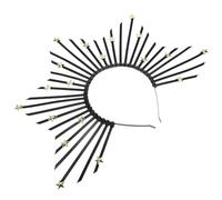 CANIGHT Bandeau Coiffure Auréole Noir en Plastique, Accessoire Cheveux Créatif pour Fêtes et Banquets, Design Simple et Unique, Crée une Coiffure Remarquable