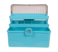 CANIGHT Boîte à Médecine en Plastique Bleu Grosse Capacité Design à Plusieurs Niveaux, Étui de Rangement Léger pour Premiers Secours en Voyage L'école