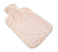 CANIGHT Bouillotte Eau Chaude en Caoutchouc avec Housse Peluche Beige Antidérapante et Étanche, Chauffe-mains Confortable et Pratique pour L'hiver