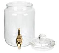 CANIGHT Bouteille en Verre 1,5 L Robinet en Cuivre, Bocal Hermétique pour Fermentation, Conservation et Rangement, Distributeur de Boissons pour Usage Culinaire