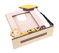 CANIGHT Cadre Photo en Bois Remise des Diplômes Cadre Photo de Bureau Beige Base Robuste Acrylique et Protéger des Rayures Présent de Diplôme pour Lycéen et Collégien