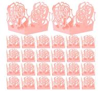 CANIGHT Caissettes à Chocolat Ajourées pour Truffes et Bonbons, 50 Pièces en Papier Rose, Emballage Mariage et Fête, Plateau Décoratif pour Pâtisserie et Présentation Festive