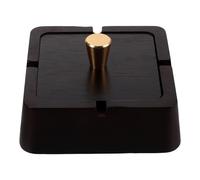 CANIGHT Cendrier en Bois Rond avec Couvercle et Doublure Métallique, Résistant à l'usure, Style Oriental Élégant, Adapté aux Foyers Occupés et Espaces Intérieurs