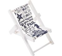 CANIGHT Chaise Pliante Miniature en Bois et Tissu Style Méditerranéen pour Décoration de Bureau à Domicile, Orne Le Bureau Charme Nautique, Vacances