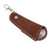 CANIGHT Chausse-pied à Manche Court en Acier Inoxydable avec Porte-clés Marron pour Usage Mobile des Personnes Âgées