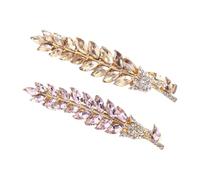 CANIGHT Clips de Bang en Alliage Cristal, Épingles à Cheveux Feuilles Élégantes pour Dames, 2 Pièces, Décor de Cheveux Sûr pour Usage Quotidien et Engagements