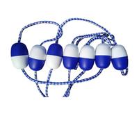 CANIGHT Corde de Sécurité Flottante 7m pour Piscine avec Bouées Bleues et Blanches, Corde en Plastique Résistante Anti-UV pour Séparation des Couloirs de Natation et Zones à Risque