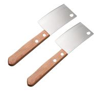 CANIGHT Couteaux à Fromage et Bois Lot de 2 Mini en Acier Inoxydable | Argenté, Léger et Résistant aux Chocs, Facile à Ranger, Usage la Cuisine et Découpe de Pain