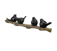 CANIGHT Crochets Muraux Décoratifs en Résine Noir Forme Oiseau et Branche D'arbre, Porte-manteaux Robustes pour Serviettes et Robes, Décoration Murale Vintage pour Maisons et Boutiques