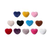 CANIGHT Décorations Ongles Cœur en Peluche 12pcs pour Manucure Salon ou Maison, Toucher Confortable et Absorption Détachable, Accessoires Nail Art et Doux Couleur Couleur Aléatoire
