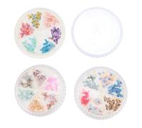 CANIGHT Décorations pour Ongles Lot de 3 Boîtes 3d Brillants en Plastique et Résine Accessoires Nail Art Élégants pour Travail ou Étude