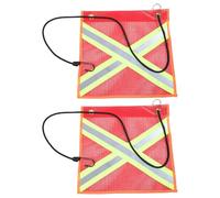 CANIGHT Drapeau de Sécurité Réfléchissant en Pvc Haute Visibilité Rouge 2 Pièces Léger et Résistant aux Intempéries pour Remorque et Véhicule pour Usage Extérieur Tout-terrain