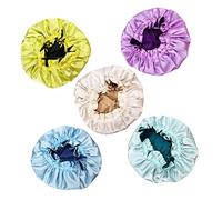 CANIGHT enfants chapeau enfant rabat bonnet de soie casquettes bandes de cheveux pour tout-petits bonnet pour dormir bonnet de cheveux visière UV chapeaux satin Bonnet de bain Yellow