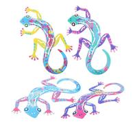CANIGHT Ensemble d'art mural en lézard métallique Décoration murale en gecko Décoration murale en fer pour animaux Décoration murale pour la maison