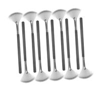 CANIGHT Ensemble De 10 Pinceaux De Maquillage En Éventail Applicateurs De Blush Doux Poils Noirs Et Argentés