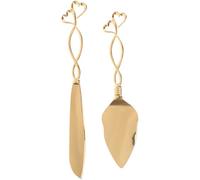CANIGHT Ensemble de Découpe de Gâteau de Mariage 2pcs en Alliage de Zinc Or, Couteau et Spatule Confortables pour Fêtes et Anniversaires Élégamment Conçus