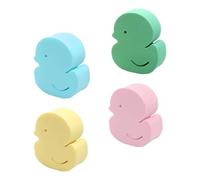 CANIGHT Éponge Bébé de Canard Mignon 4pcs, Éponge Douce en Mousse, Riche en Mousse, pour Bain Garçon Fille