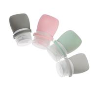 CANIGHT Flacons de Voyage 30 Ml en Silicone Lot de 5 Paquet de Rangement EVA, Flacons Vides pour Shampoing et Lotion, Réutilisables, Adaptés pour Kit de Voyage et Produits Cosmétiques